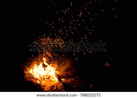 bonfire is burning