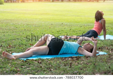 Yoga girl in the park