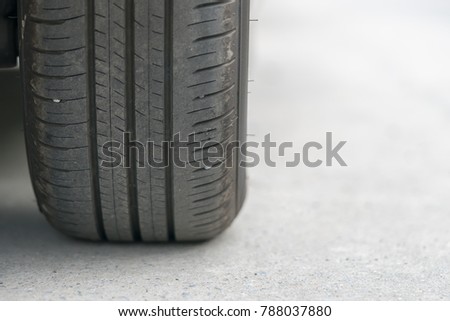 Truck tire Texture of dirty wheel pickup car using as background transportation concept.
