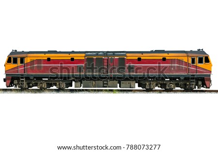 Diesel electric locomotive isolated on white background. Royalty-Free Stock Photo #788073277