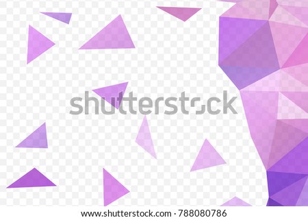 Falling triangles, random geometric elements isolated on transparent background.