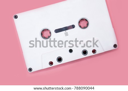 White Cassette Valentine Mixtape on Pink Background
