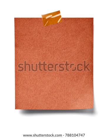 close up of a note paper on white background
