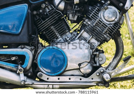 Motorcycle engine close up