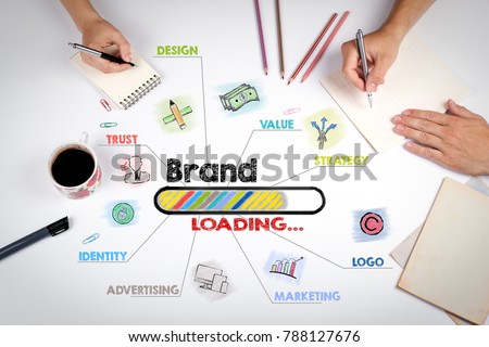 brand Concept. The meeting at the white office table Royalty-Free Stock Photo #788127676