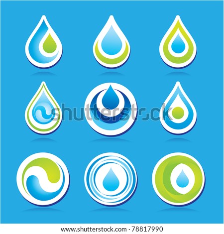 Set of icons - the water. Vector templates.