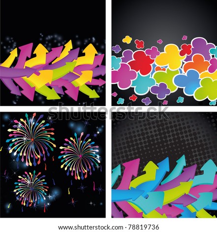 Set of four colorful vector backgrounds