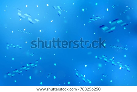 Light BLUE vector background with xmas confetti. Confetti on blurred abstract background with colorful gradient. Beautiful design for your business advert of anniversary.