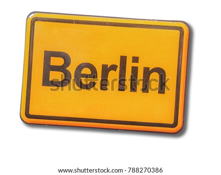 Berlin (Germany) souvenir refrigerator magnet isolated on white background