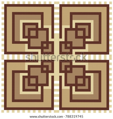Square mosaic, part for a pattern, wallpaper on a white background