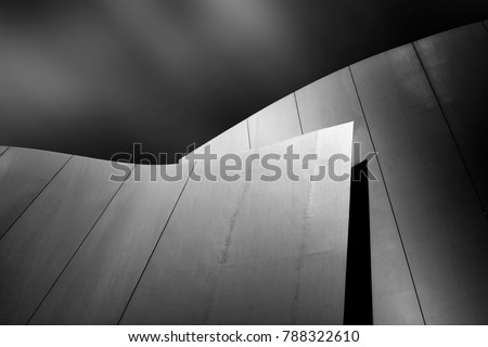 fine art architecture, black and white and modern picture of an building 