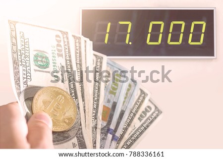 bitcoin exchange to dollar rate on monitor display cryptocurrency 17 thousand