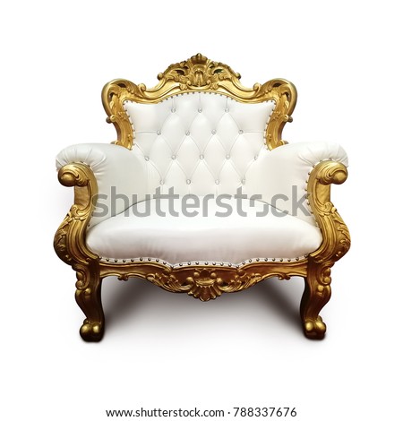 Classic white leather armchair isolated on white background Royalty-Free Stock Photo #788337676