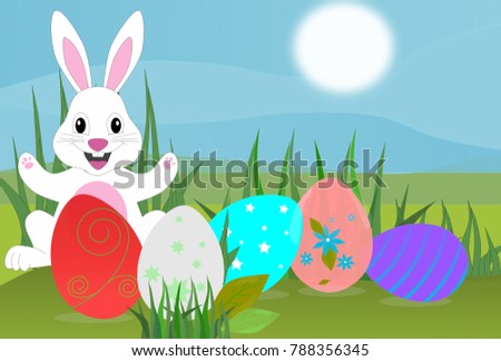 nature Easter Holiday Rabbit and eggs