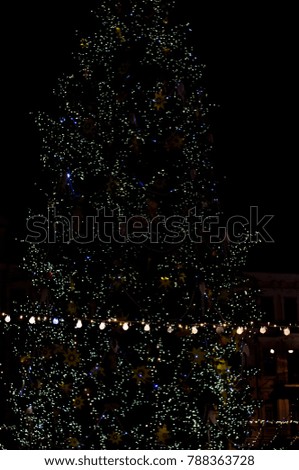 Bokeh background. Celebration on Christmas and New year's day.