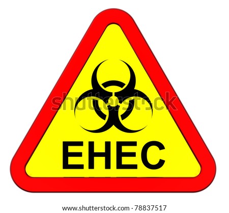 EHEC - warning sign. Computer generated 3D photo rendering.