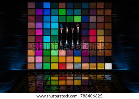 Colorfull eye shadow palette for banners or commercial text back ground.