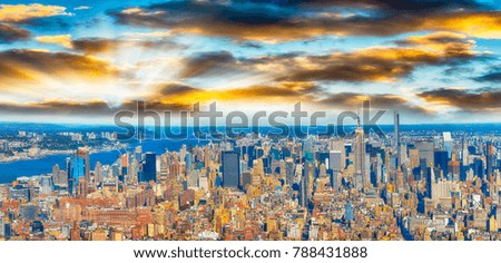 New York City - Aerial view of Manhattan skyline.