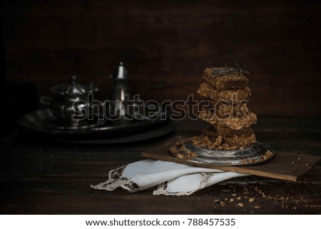 oats crunchies in rustic still-life