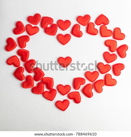 Big heart of small hearts pattern isolated on white. Valentine's Day lovers concept