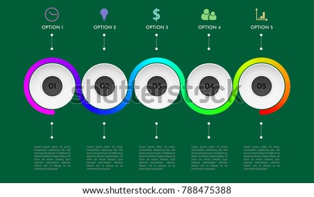 Process chart. Business data.Abstract element of chart, graph, diagram with 5 steps, options, parts, processes. Vector business template for presentation and training. EPS