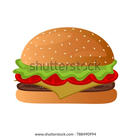 Isolated burger icon on a white background, vector illustration
