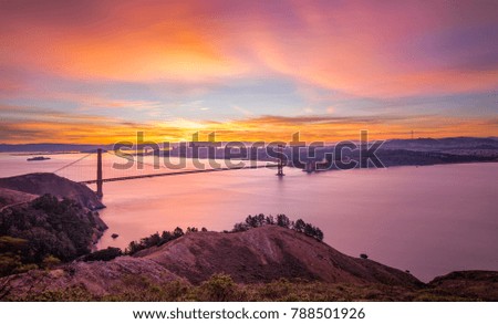 Pink Sunrise at Golden Gate Bridge