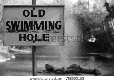 Vintage Swimming Sign