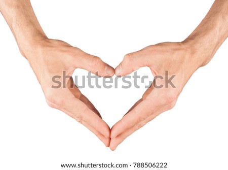 Heart from hand isolated on white background