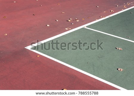 Corner of a tennis court. Minimal look. 