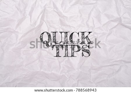 Quick tips over the crumpled paper
