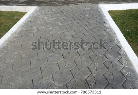 Beautiful pattern and texture of brick block,cement bricks on walkway