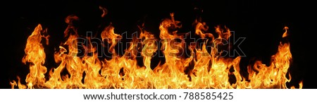 Fire flames on black background. Royalty-Free Stock Photo #788585425