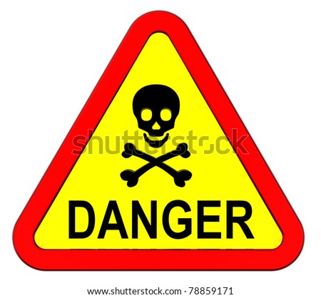 Danger warning sign isolated on white
