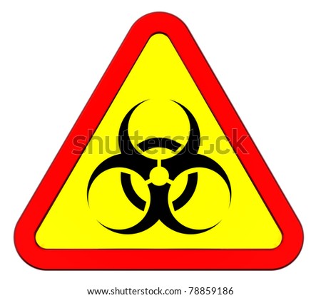Biohazard warning sign isolated on white