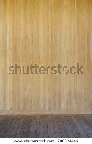 Empty room - Wooden platform and wooden wall, Template for product display