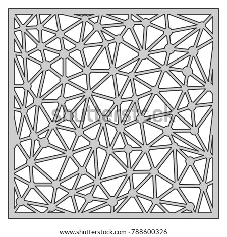 Template for cutting. Abstract line pattern. Laser cut. Ratio 1:1. Vector illustration.