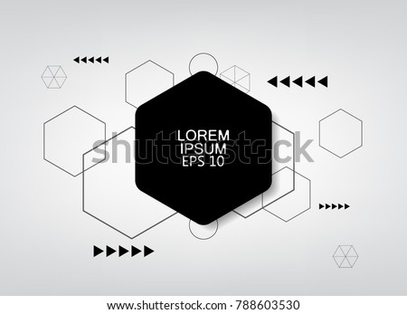 gray background hexagon logo banner template. Royalty-Free Stock Photo #788603530