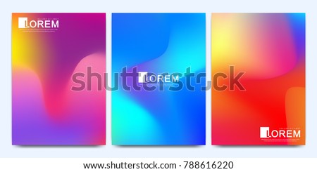 Modern vector template for brochure, leaflet, flyer, cover, catalog in A4 size. Abstract fluid 3d shapes vector trendy liquid colors backgrounds set. Colored fluid graphic composition illustration Royalty-Free Stock Photo #788616220