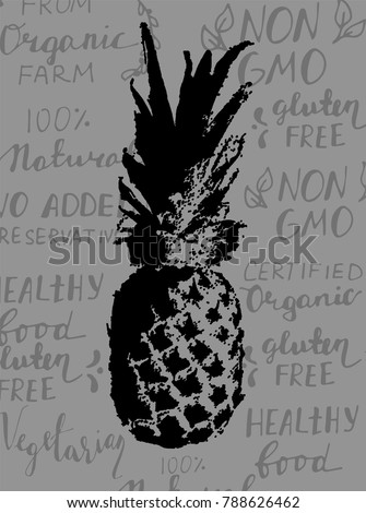 Vector Single Sketch Pineapple