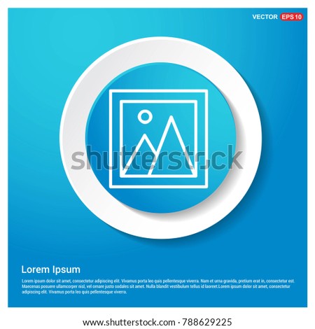 Photo icon. Flat design style Abstract Blue Web Sticker Button