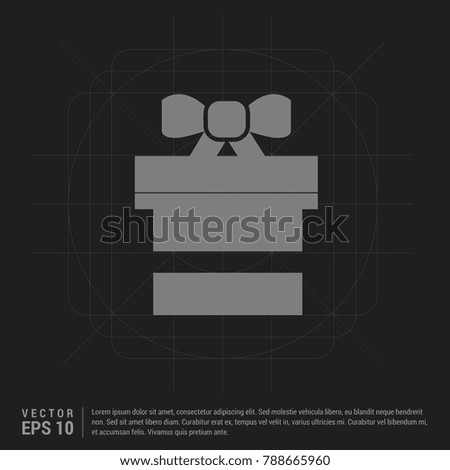 Christmas Gift Box Icon - Black Creative Background