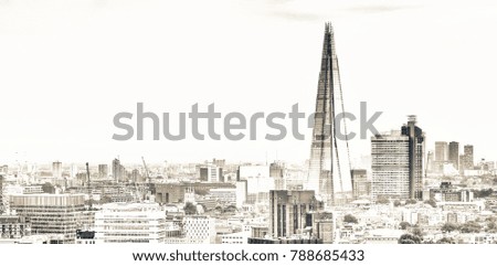Aerial view of London modern skyline.