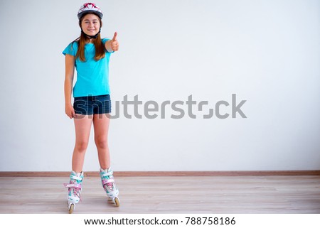 Girl on roller skates