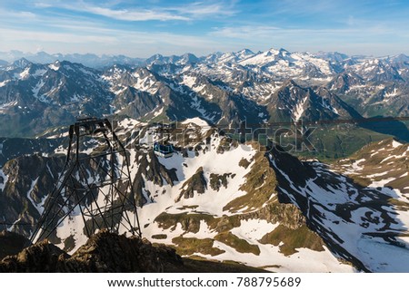 South western viewpoint of Pic du Midi de Bigorre, Hautes Pyrenees, France