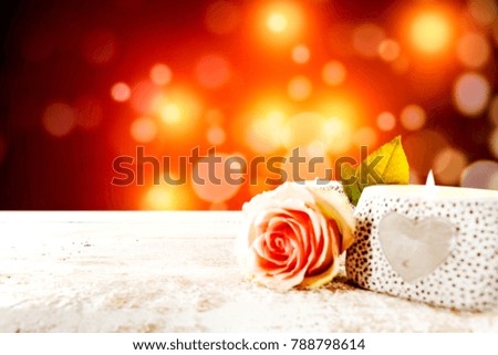 Table background and valentine day time 