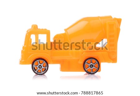 toy truck Concrete mixe isolated over white background