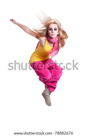 dancing girl. isolated on a white background.