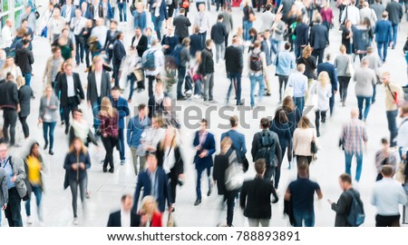 blurred people in a modern hall Royalty-Free Stock Photo #788893891