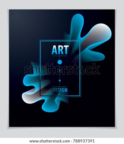 Cool gradient shape, futuristic design. 3d flower shape, vector abstract art. Perfect for gift card, cover, poster or brochure. Bright color wave dimensional object.